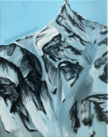 mountain abstact art painting acrylic