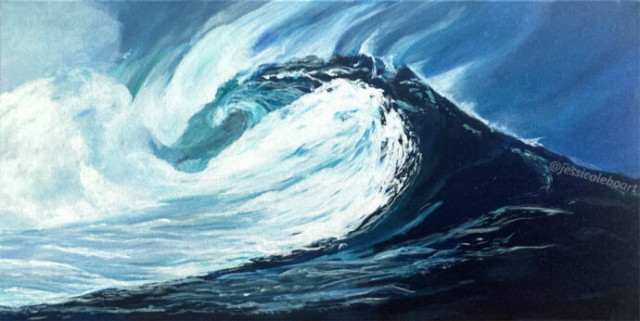 ocean wave sea painting acrylic art realistic